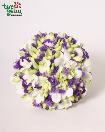 Puokštė iš orchidėjų ir eustomų | Vestuvinės puokštės | Gėlės