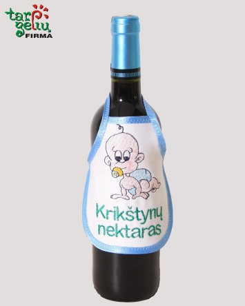 Prijuostė buteliui KRIKŠTYNOS | Dovanos krikštynoms