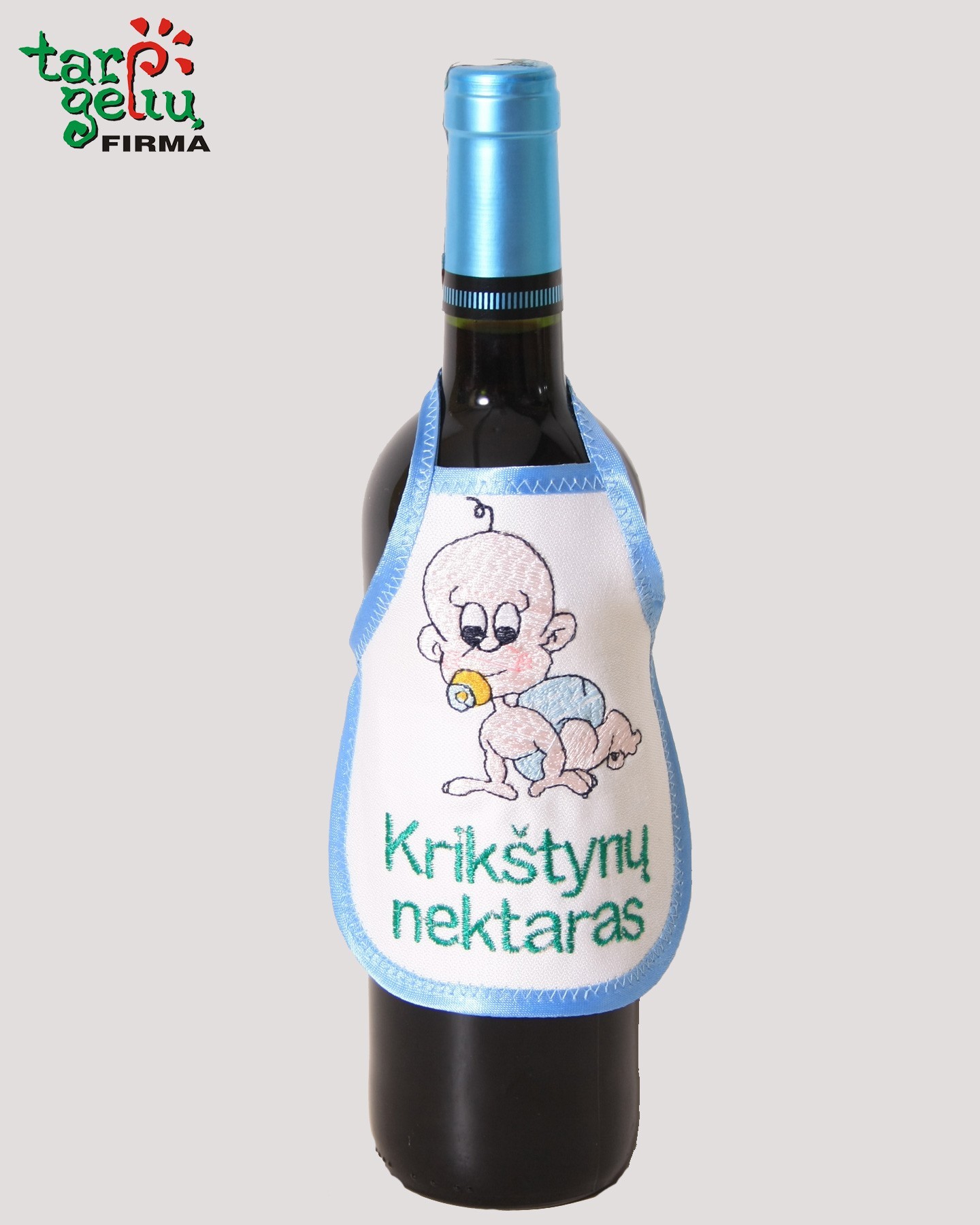 Prijuostė buteliui KRIKŠTYNOS | Dovanos krikštynoms