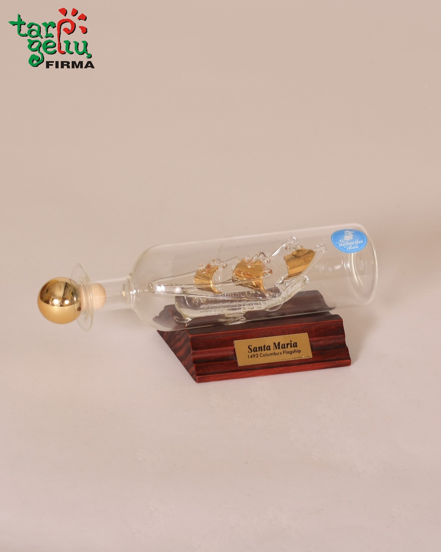 Mini laivas butelyje-grafinas Santa Maria | Verslo dovanos