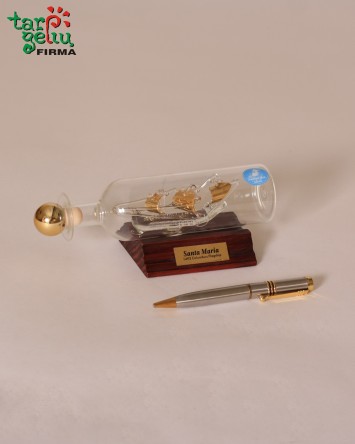 Mini laivas butelyje-grafinas Santa Maria | Verslo dovanos