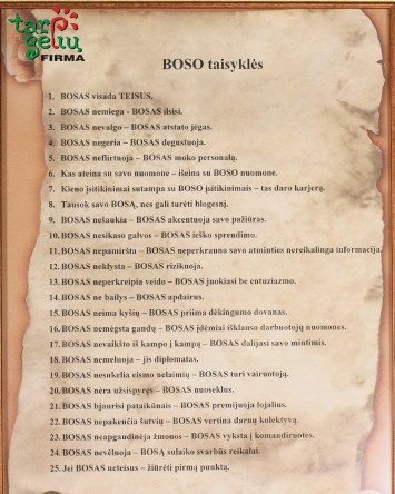 BOSO taisyklės | Dovanos BOSO dienai