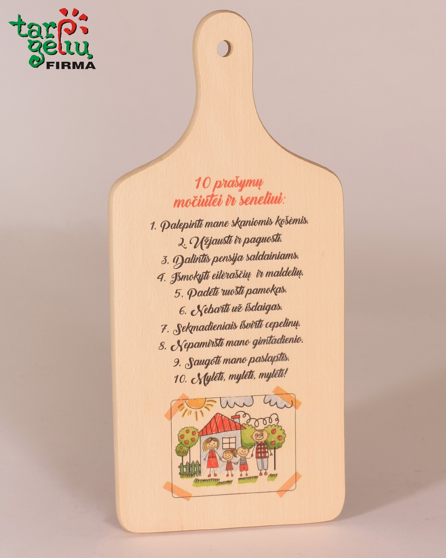 Lentelė "10 prašymų močiutei ir seneliui" | Originalios dovanos krikštynoms