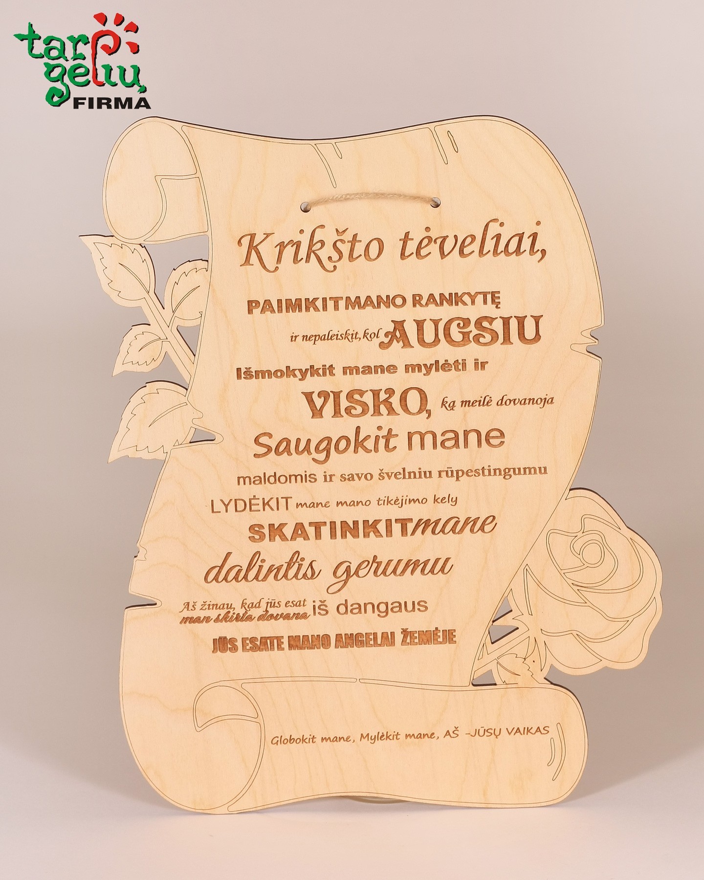 Papyrus padėka krikšto tėveliams | Dovanos krikstynoms