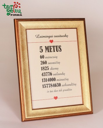 Rėmelis "Vestuvių metinės" | Dovanos vestuvėms