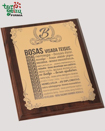 Plaketė "Boso/Bosės taisyklės" | Dovanos boso dienai