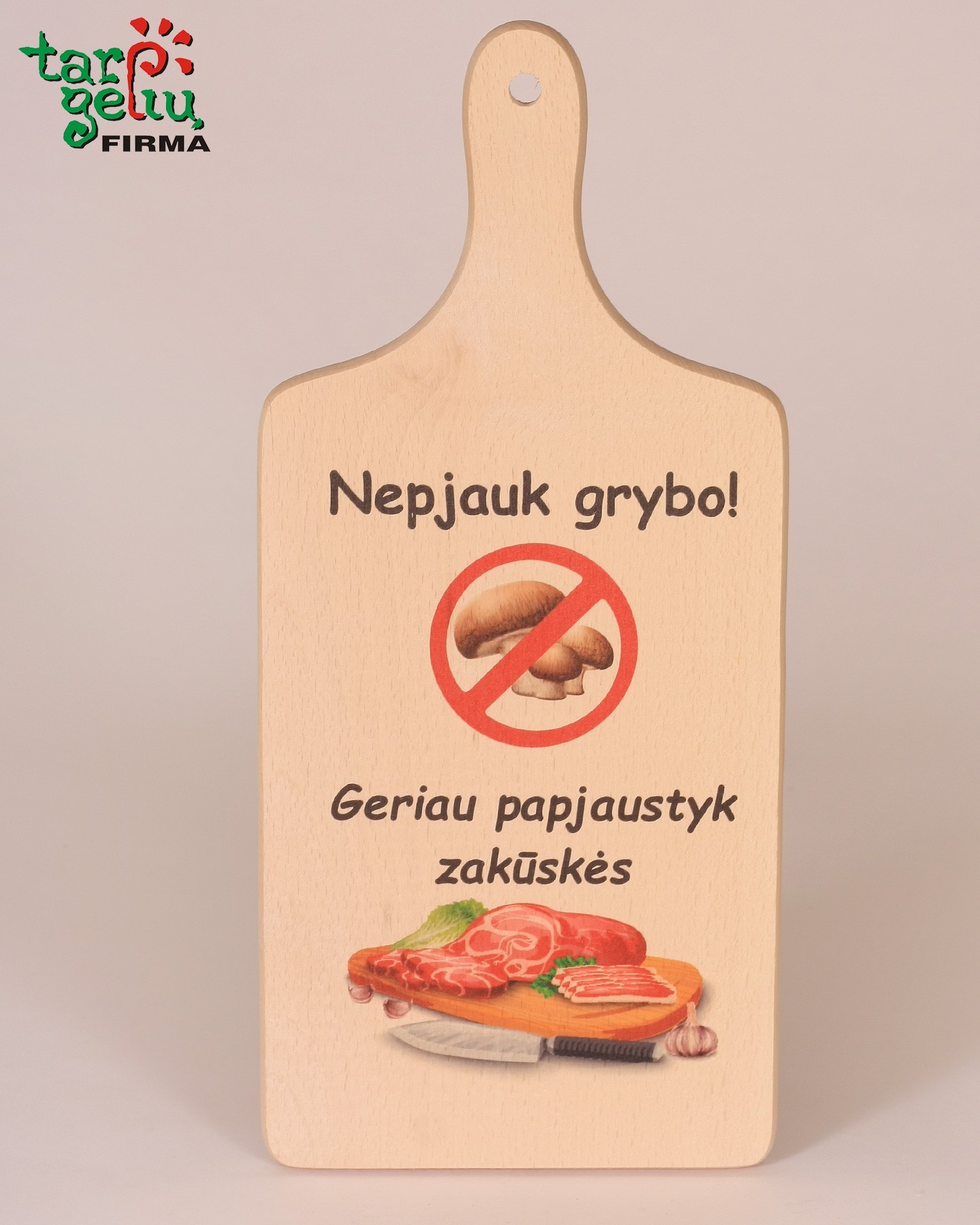 Pjaustymo lentelė "Nepjauk grybo! Geriau papjaustyk zakūskės" | Originalios dovanos