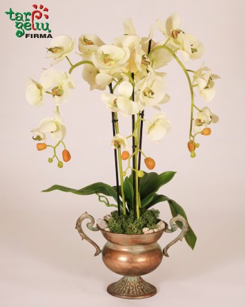 Dirbtinių orchidėjų kompozicija | Dirbtinių gėlių kompozicijos | Gėlės