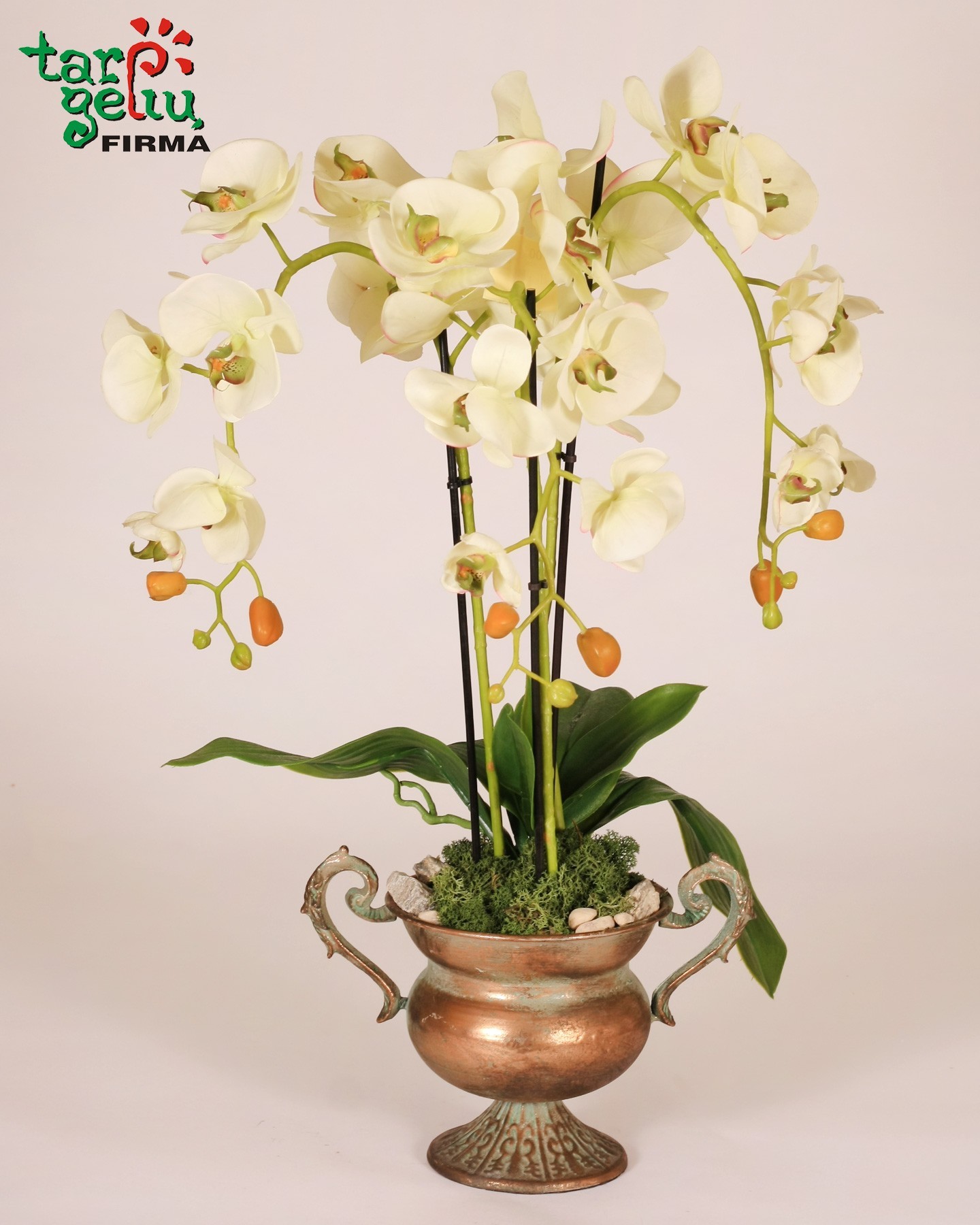 Dirbtinių orchidėjų kompozicija | Dirbtinių gėlių kompozicijos | Gėlės