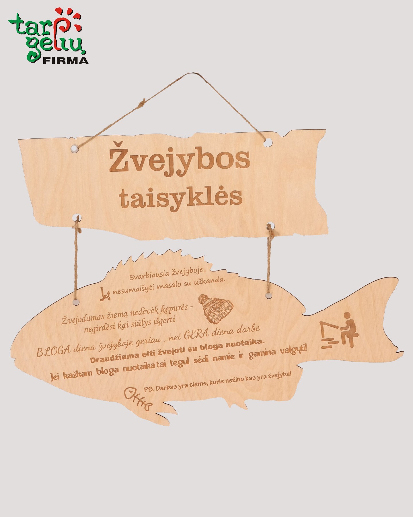 Pakabinama plokštė "Žvejo taisyklės" | Originalios dovanos