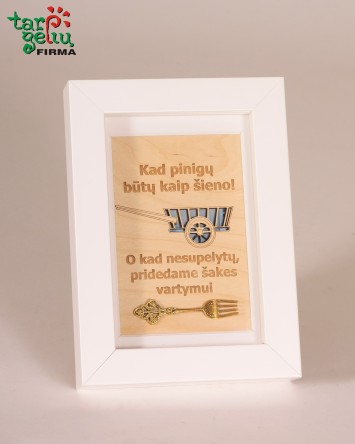 Rėmelis pinigams "Kad pinigų būtų kaip šieno" | Dovanos
