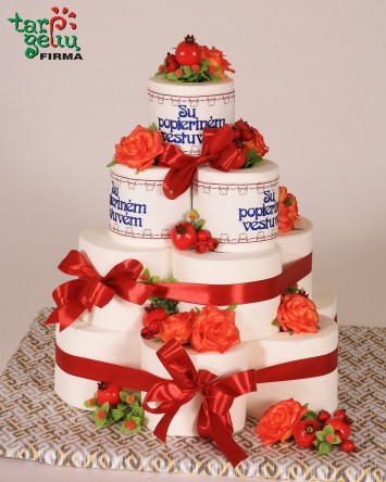 Popierinių vestuvių tortas | Dovanos vestuvių metinėms
