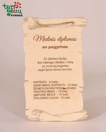 Medinis diplomas su pagyrimu | Dovanos