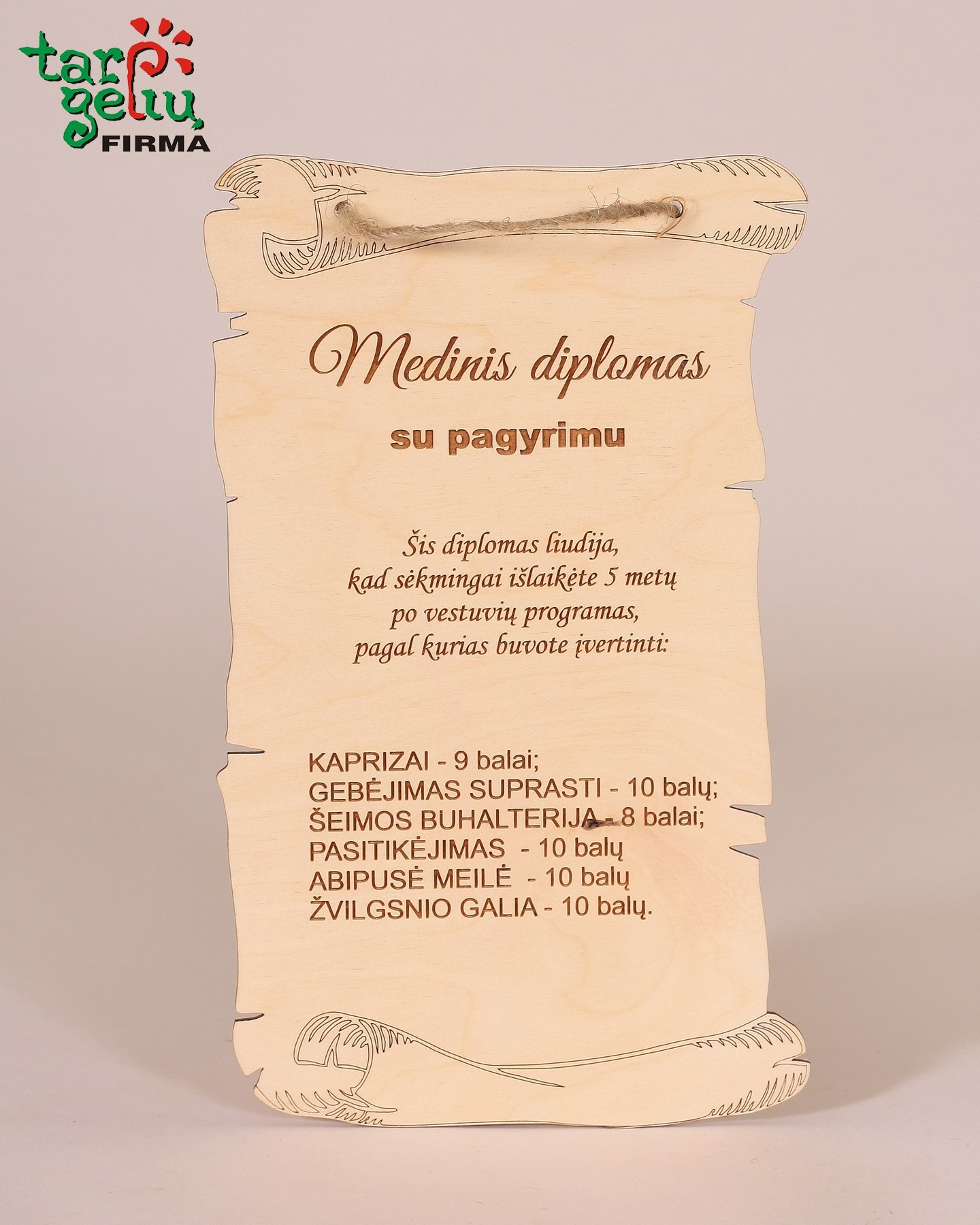 Medinis diplomas su pagyrimu | Dovanos