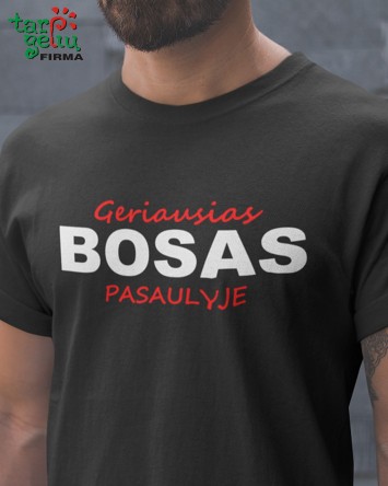 Vyriški marškinėliai "Geriausias Bosas pasaulyje" | Dovanos