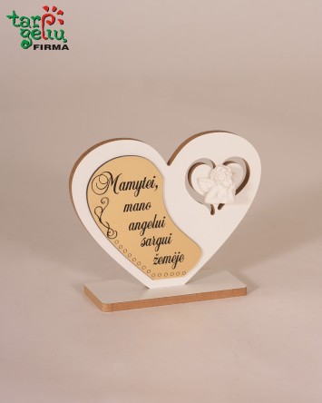 Pastatoma širdis "Mamytei, mano angelui" | Dovanos
