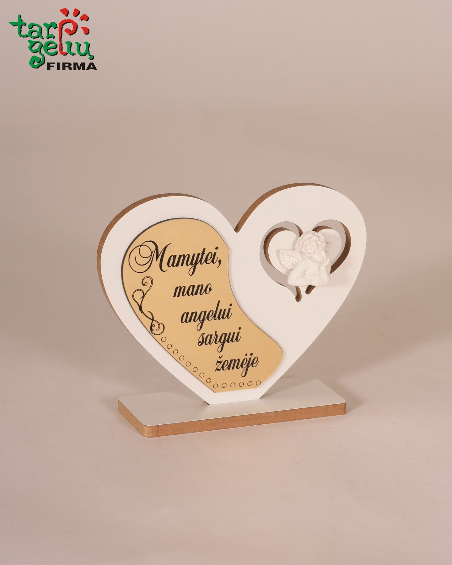 Pastatoma širdis "Mamytei, mano angelui" | Dovanos