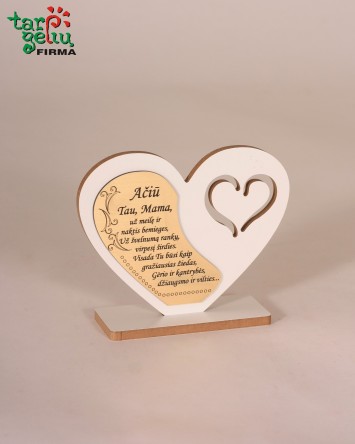 Pastatoma širdis "Ačiū Tau, Mama" | Dovanos