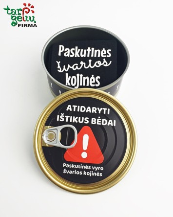 Kojinės konservų skardinėje "Atidaryti ištikus bėdai" | Dovanos