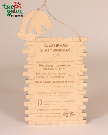 Pakabinama lentelė "Tu esi tikras statybininkas" | Originalios linksmos dovanos