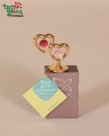Suvenyras "Dvi širdelės" su Swarovski kristalais  | Meilės dovanos | Dovanos