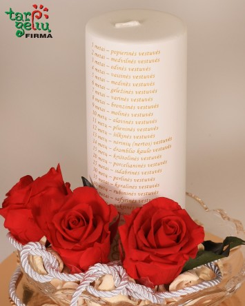 "Vestuvių metinių žvakė"  Dovanos vestuvėms