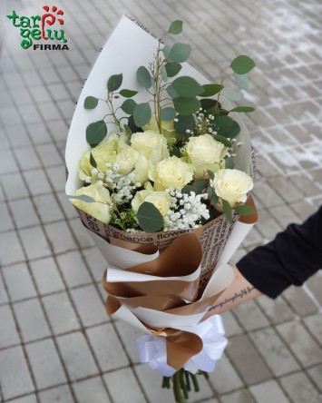 Rožių puokštė "Meilė ateina žiemą" | Rožės | Gėlės
