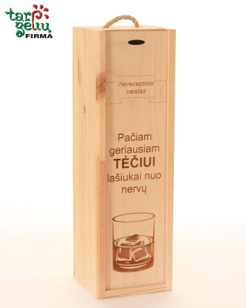 Vyno dėžė "Tėčiui lašiukai nuo nervų" | Originalios dovanos