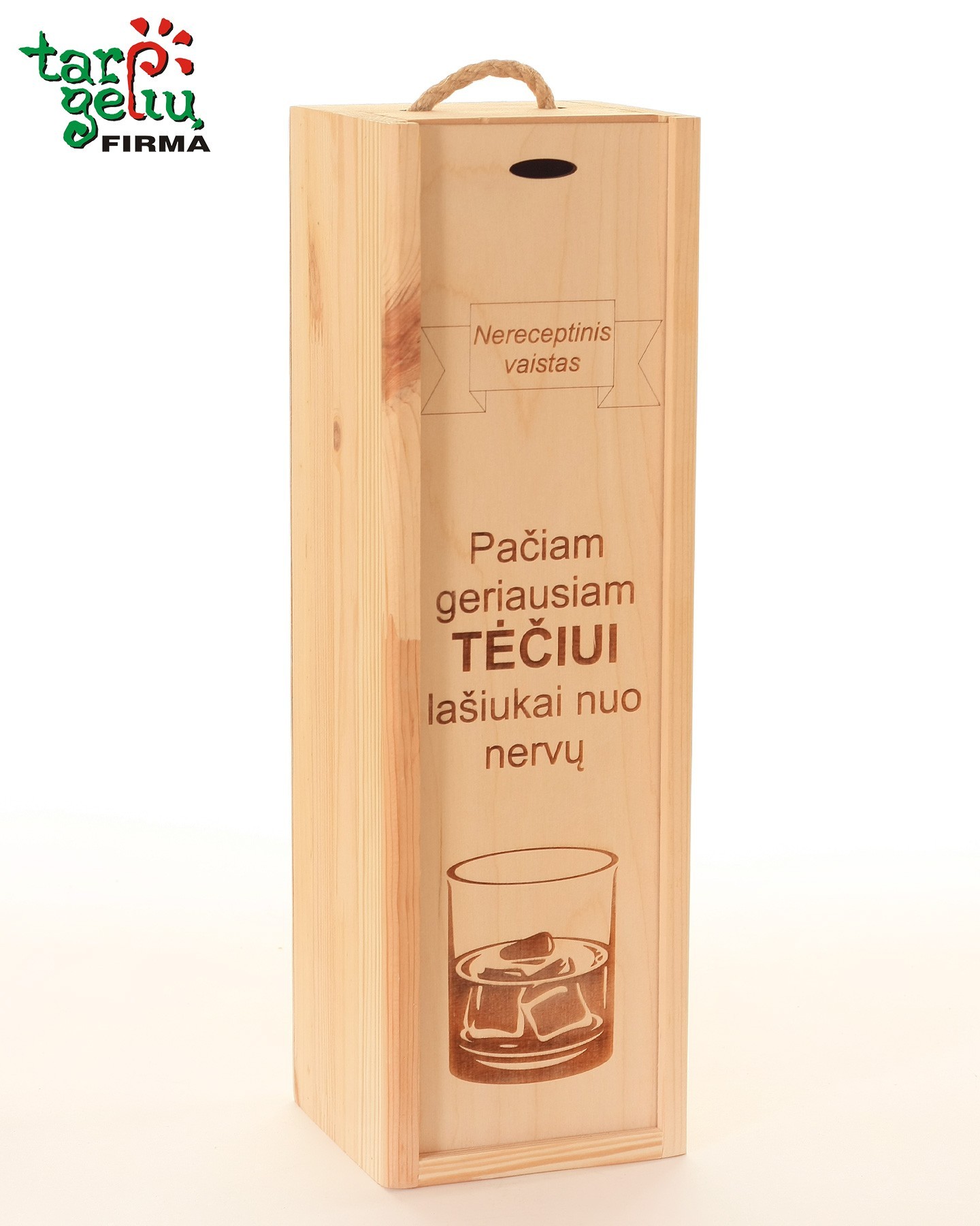 Vyno dėžė "Tėčiui lašiukai nuo nervų" | Originalios dovanos