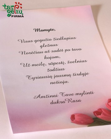Gėlių dėžutė "Laiškas mamai" | Gėlių kompozicijos