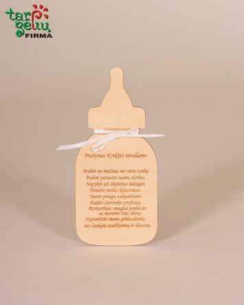Prašymai krikšto tėveliams "Buteliukas" | Dovanos krikštynoms | Dovanų idėjos