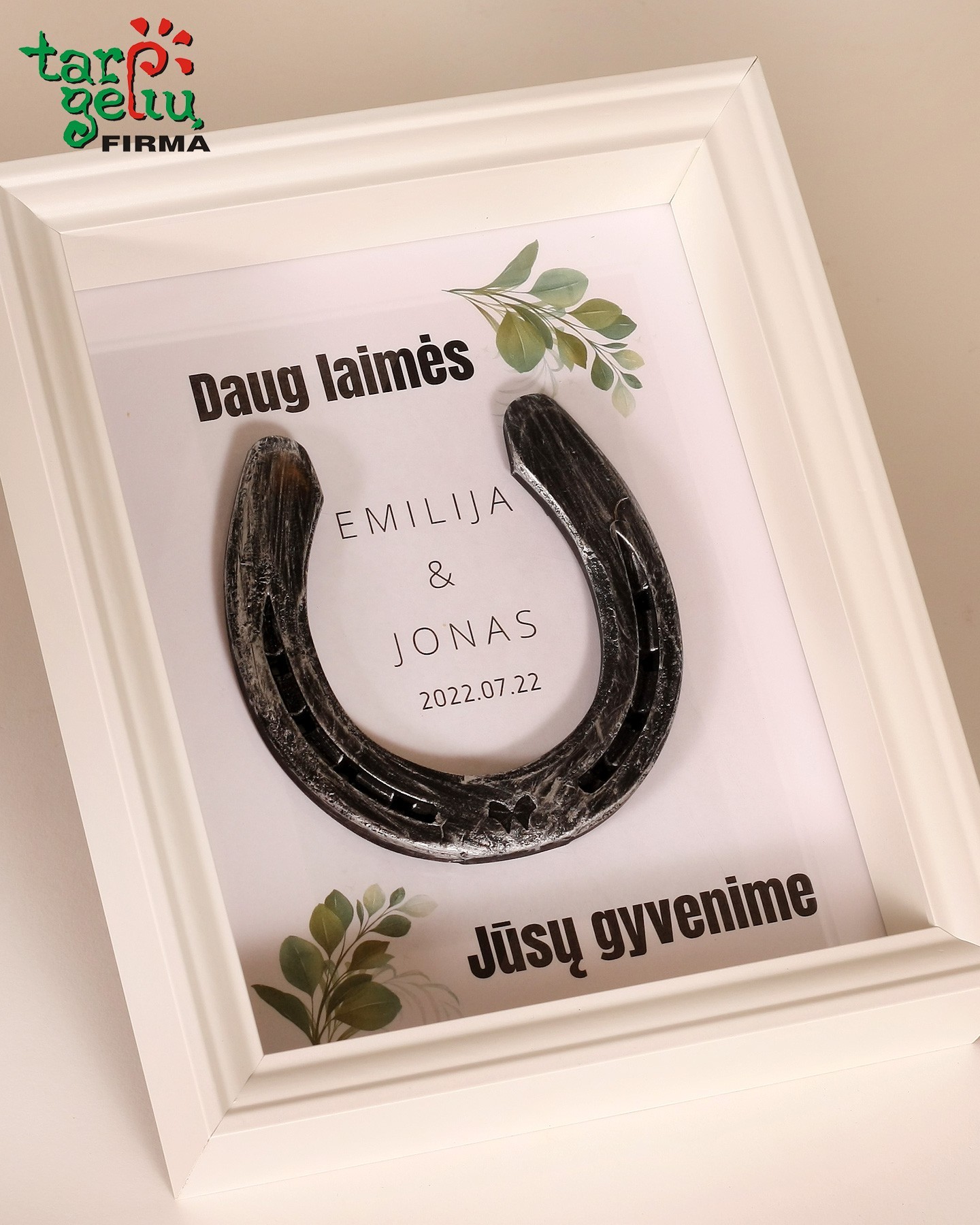 Pasaga rėmelyje "Daug laimės jūsų gyvenime" | Originalios dovanos vestuvėms