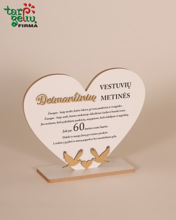 Pastatoma širdis "Deimantinių vestuvių metinės" | Dovanos vestuvėms