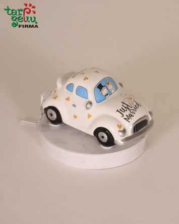 Taupyklė automobilis "Just Maried" | Dovanos vestuvių proga