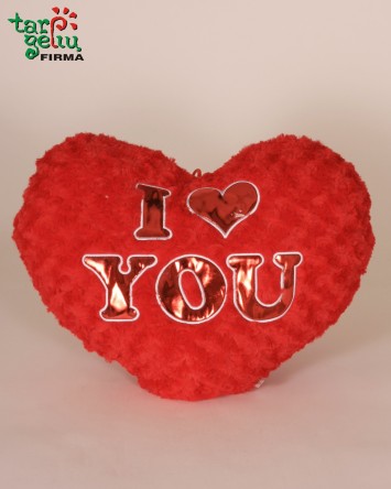 Minkšta širdies formos pagalvėlė "I love you" | Meilės dovanos
