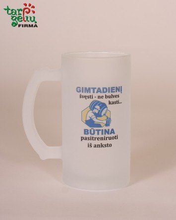 Matinio stiklo bokalas su užrašu | Dovanos vyrams
