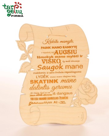 Pakabinama lentelė "Įsakymai krikšto mamytei" | Dovanos krikštynoms