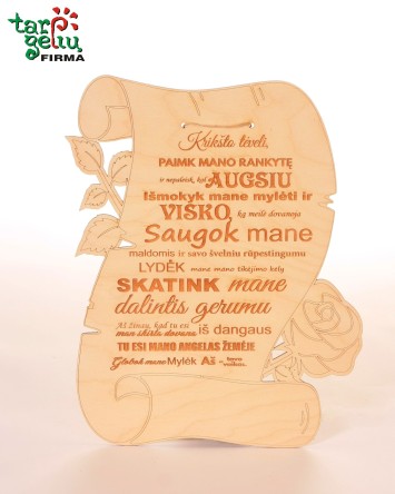 Pakabinama lentelė "Įsakymai krikšto mamytei" | Dovanos krikštynoms