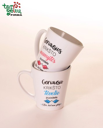 Puodelis "Geriausio krikšto tėvelio/mamytės" | Dovanos krikštynoms