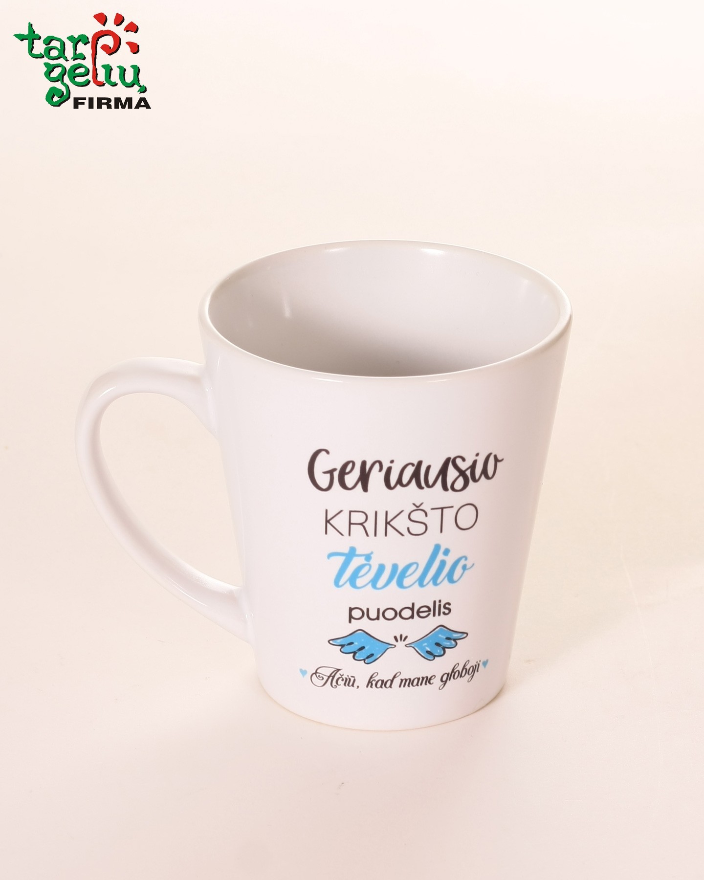 Puodelis "Geriausio krikšto tėvelio/mamytės" | Dovanos krikštynoms
