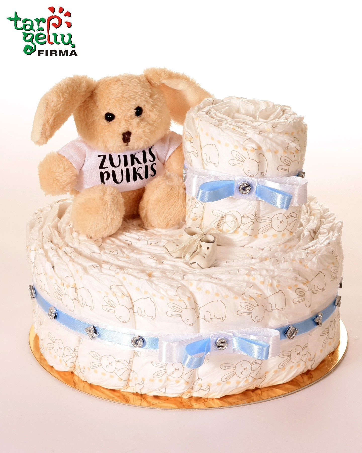 Pampersų tortas "Zuikis puikis" | Krikštynos | Dovanos